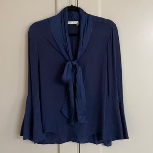 Alice + Olivia - Navy Bow Collar Button Down